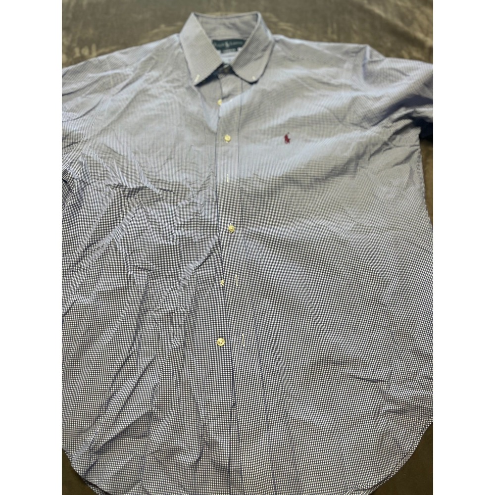 Ralph Lauren Classic Fit Long Sleeve Button Down Shirt Men's 16 1/2" 36/37 Blue